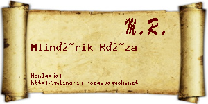 Mlinárik Róza névjegykártya